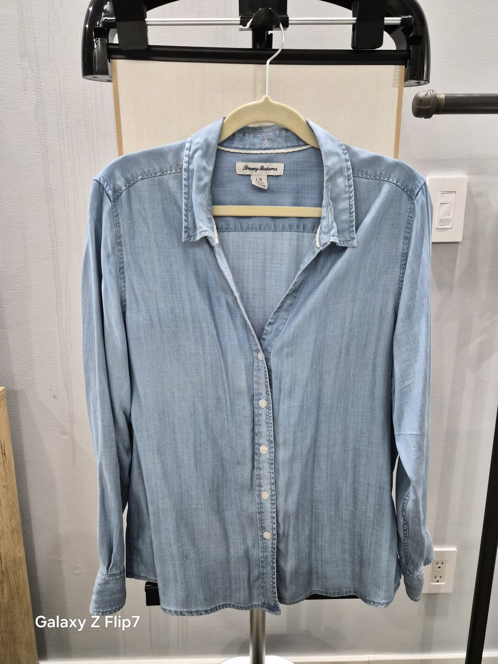 Light Wash Chambray Button-Up Shirt
